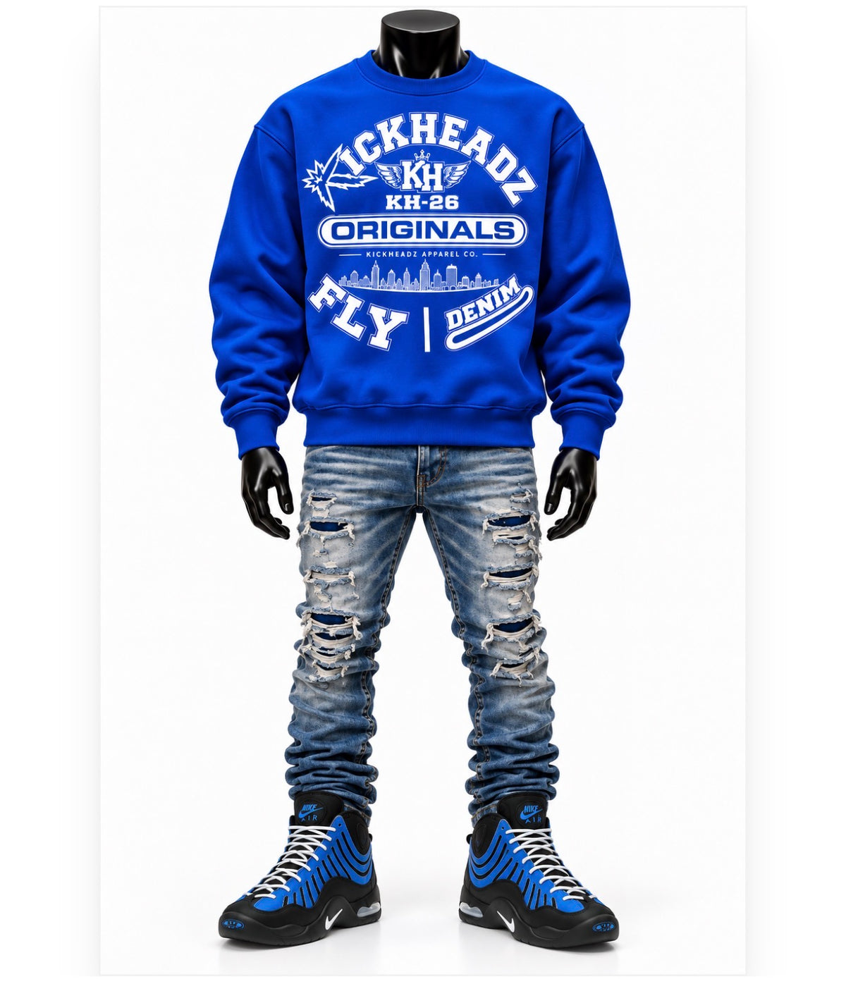 Fly denim KickHeadz sweater