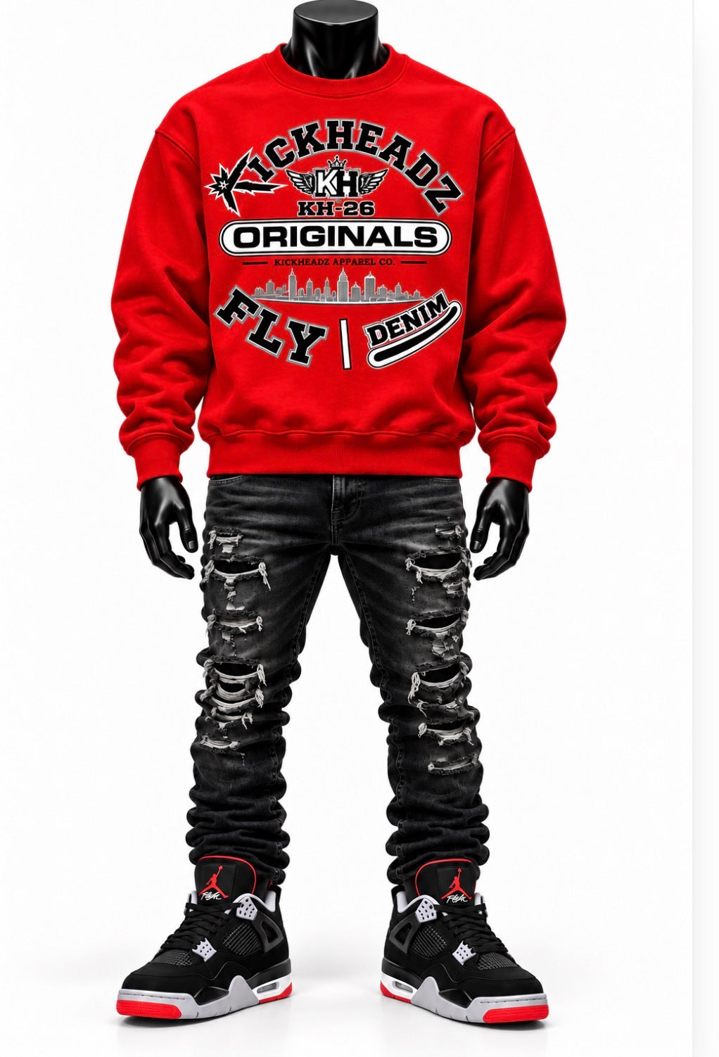 Fly denim KickHeadz sweater