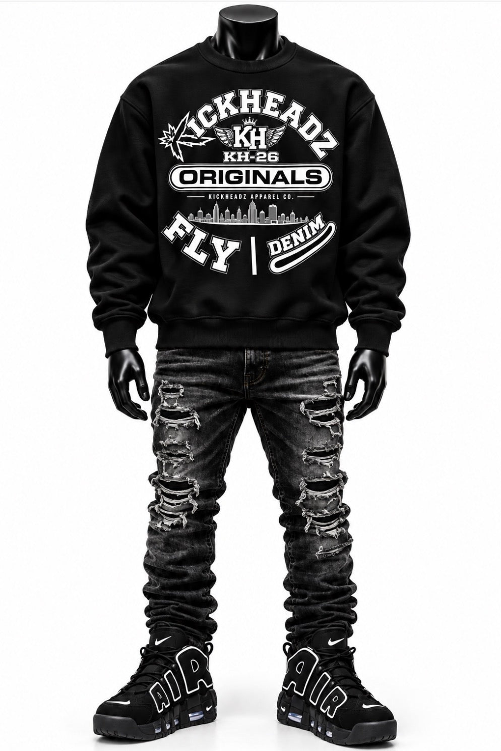 Fly denim KickHeadz sweater