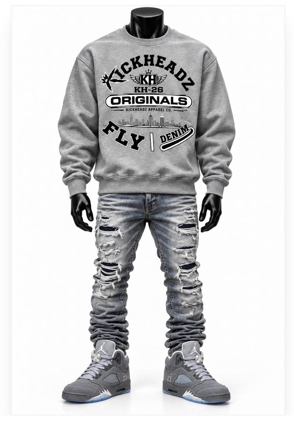 Fly denim KickHeadz sweater