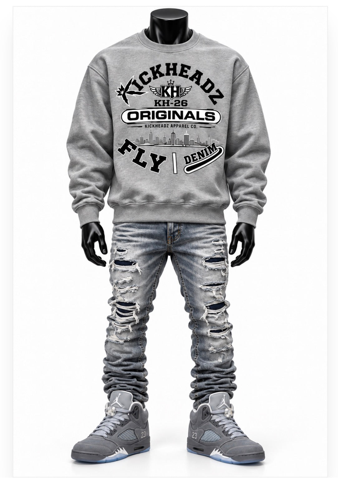 Fly denim KickHeadz sweater